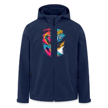 Skate Life Skateboard Skater Skateboarding - Recycelte Männer Softshell-Jacke von Stanley/Stella - Navy - Vorne - AI Model Male 185 light (185cm)
