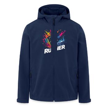 City Runner Stadtläufer - Recycelte Männer Softshell-Jacke von Stanley/Stella - Navy - Vorne - AI Model Male 185 light (185cm)