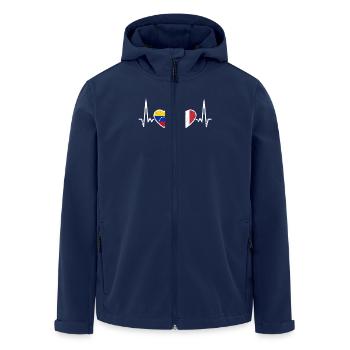 Venezuela Italien Herzschlag Flagge Venezolaner - Recycelte Männer Softshell-Jacke von Stanley/Stella - Navy - Vorne - AI Model Male 185 light (185cm)