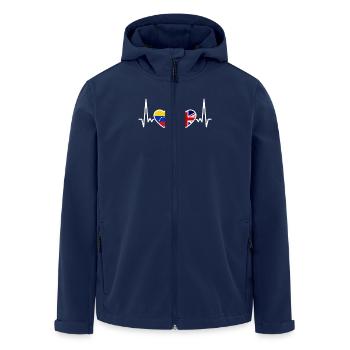 Venezuela Uk Heartbeat Flag Britischer Venezolaner - Recycelte Männer Softshell-Jacke von Stanley/Stella - Navy - Vorne - AI Model Male 185 light (185cm)
