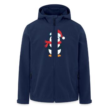 Penguin Christmas Santa Claus Cute Penguin Love - Men’s Recycled Softshell Jacket by Stanley/Stella - navy - Front - AI Model Male 185 light (185cm)