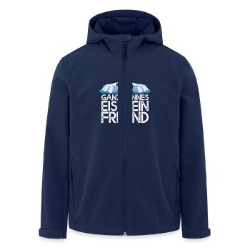Ganz dünnes Eis mein Freund Frosch Eisscholle - Recycelte Männer Softshell-Jacke von Stanley/Stella - Navy - Vorne - AI Model Male 185 light (185cm)