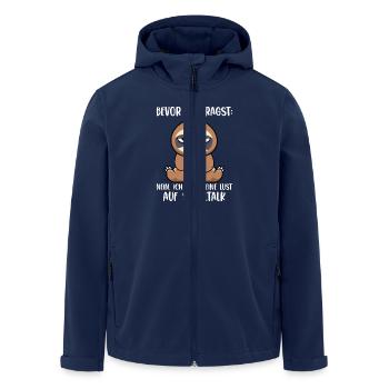 Bevor Du Fragst Nein Kein Smalltalk Faultier - Recycelte Männer Softshell-Jacke von Stanley/Stella - Navy - Vorne - AI Model Male 185 light (185cm)