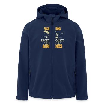 Attention, I'm talking spontaneously about airplanes, funny - Men’s Recycled Softshell Jacket by Stanley/Stella - navy - Front - AI Model Male 185 light (185cm)