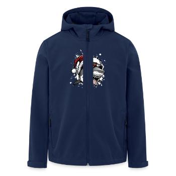 Shark Christmas Funny - Men’s Recycled Softshell Jacket by Stanley/Stella - navy - Front - AI Model Male 185 light (185cm)