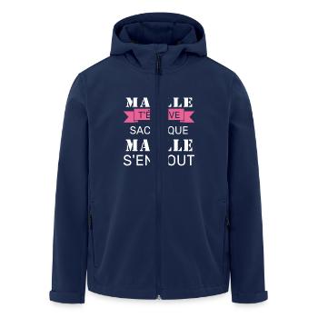 Wenn Gaëlle dich nervt, sei dir bewusst, dass Gaëlle sich einen Dreck darum schert - Recycelte Männer Softshell-Jacke von Stanley/Stella - Navy - Vorne - AI Model Male 185 light (185cm)
