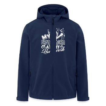 French Horn Ate My Homework - Men’s Recycled Softshell Jacket by Stanley/Stella - navy - Front - AI Model Male 185 light (185cm)