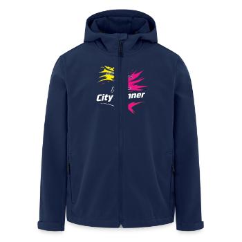 City Runner Stadtläufer - Recycelte Männer Softshell-Jacke von Stanley/Stella - Navy - Vorne - AI Model Male 185 light (185cm)
