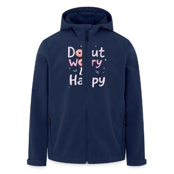 Donut Worry Be Happy – Lustiger Donut Spruch Donut - Recycelte Männer Softshell-Jacke von Stanley/Stella - Navy - Vorne - AI Model Male 185 light (185cm)
