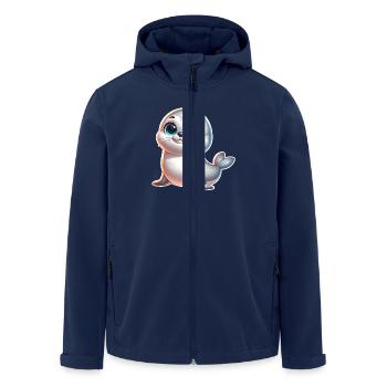 Robbe Seehund - Recycelte Männer Softshell-Jacke von Stanley/Stella - Navy - Vorne - AI Model Male 185 light (185cm)