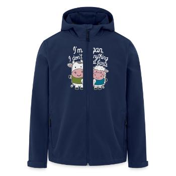 Ich bin Veganer, ich esse nichts, was furzt - Recycelte Männer Softshell-Jacke von Stanley/Stella - Navy - Vorne - AI Model Male 185 light (185cm)