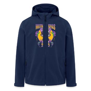 Meowdi Grass Cat Lover Mardi Party 2025 - Men’s Recycled Softshell Jacket by Stanley/Stella - navy - Front - AI Model Male 185 light (185cm)
