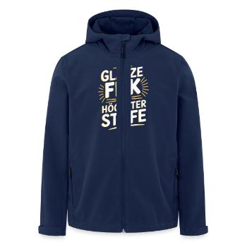 Glatze Frisur Haarausfall, Lustiges Glatzenträger - Recycelte Männer Softshell-Jacke von Stanley/Stella - Navy - Vorne - AI Model Male 185 light (185cm)