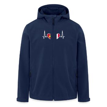 Vietnam Frankreich Herzschlag Flagge Vietnamese - Recycelte Männer Softshell-Jacke von Stanley/Stella - Navy - Vorne - AI Model Male 185 light (185cm)