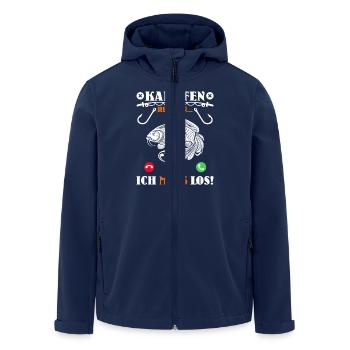KARPFEN RUFT AN ICH MUSS LOS Lustiges Angler - Recycelte Männer Softshell-Jacke von Stanley/Stella - Navy - Vorne - AI Model Male 185 light (185cm)