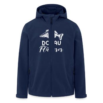 Angeln DONAU FLÜSTERER Zander Angler Outfit - Recycelte Männer Softshell-Jacke von Stanley/Stella - Navy - Vorne - AI Model Male 185 light (185cm)