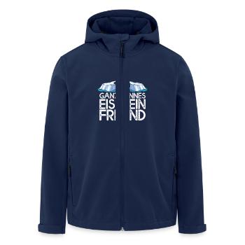 Ganz dünnes Eis mein Freund Hamster auf Eisscholle - Recycelte Männer Softshell-Jacke von Stanley/Stella - Navy - Vorne - AI Model Male 185 light (185cm)
