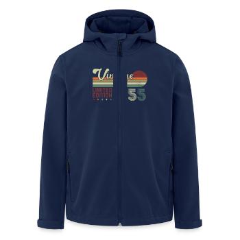 70 Jahre 1955 Vintage Retro Geburtstagsgeschenk - Recycelte Männer Softshell-Jacke von Stanley/Stella - Navy - Vorne - AI Model Male 185 light (185cm)