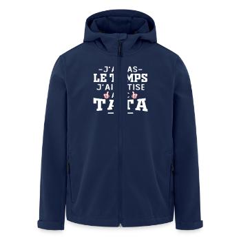J'ai pas le temps j'ai bêtise avec tata - Veste softshell homme en polyester recyclé Stanley/Stella - marine - Devant - AI Model Male 185 light (185cm)