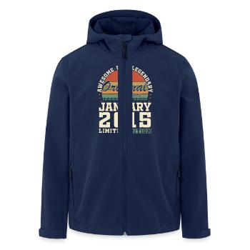 10 Year Anniversary Gift Born In January 2015 - Men’s Recycled Softshell Jacket by Stanley/Stella - navy - Front - AI Model Male 185 light (185cm)