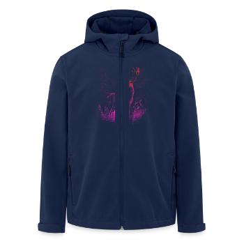 Majestic deer in the wilderness: - Men’s Recycled Softshell Jacket by Stanley/Stella - navy - Front - AI Model Male 185 light (185cm)