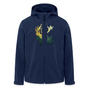 Waldhirsche Silhouette Naturverbundenheit - Recycelte Männer Softshell-Jacke von Stanley/Stella - Navy - Vorne - AI Model Male 185 light (185cm)