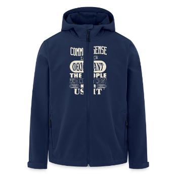 Common Sense Is Like Deodorant Funny Statement - Men’s Recycled Softshell Jacket by Stanley/Stella - navy - Front - AI Model Male 185 light (185cm)