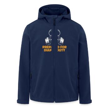 Bereit Für Den Windelwechsel: Cooles Statement - Recycelte Männer Softshell-Jacke von Stanley/Stella - Navy - Vorne - AI Model Male 185 light (185cm)