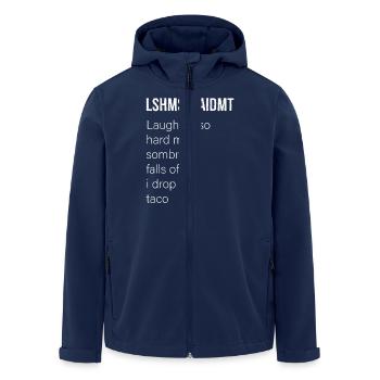lshmsfoaidmt laughing funny shirt - Men’s Recycled Softshell Jacket by Stanley/Stella - navy - Front - AI Model Male 185 light (185cm)