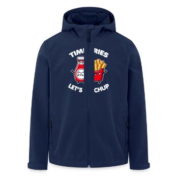 Time Fries Let's Ketchup Pun - Men’s Recycled Softshell Jacket by Stanley/Stella - navy - Front - AI Model Male 185 light (185cm)