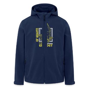Of Quartz I Love Geology Crystals Stone - Men’s Recycled Softshell Jacket by Stanley/Stella - navy - Front - AI Model Male 185 light (185cm)
