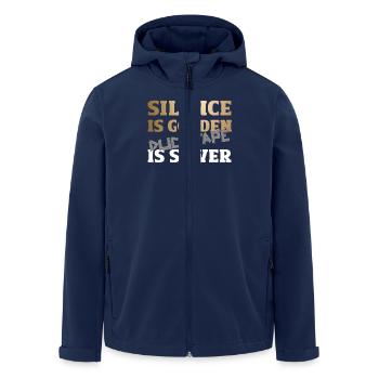 Silence Is Golden Duct Tape Is Silver Humor Spruch - Recycelte Männer Softshell-Jacke von Stanley/Stella - Navy - Vorne - AI Model Male 185 light (185cm)