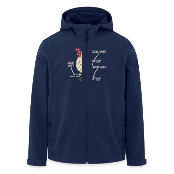 Guess What? Chicken Humor for Animal Lovers - Men’s Recycled Softshell Jacket by Stanley/Stella - navy - Front - AI Model Male 185 light (185cm)