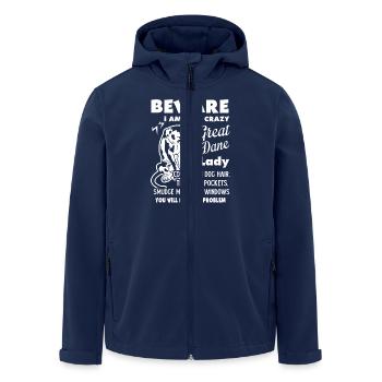 Beware I Am That Great Dane Lady - Men’s Recycled Softshell Jacket by Stanley/Stella - navy - Front - AI Model Male 185 light (185cm)
