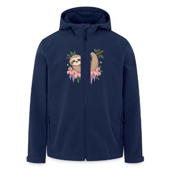 Lustiges Faultier Relax für Kinder - Recycelte Männer Softshell-Jacke von Stanley/Stella - Navy - Vorne - AI Model Male 185 light (185cm)