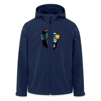 Portrait de tête de singe Cool - Veste softshell homme en polyester recyclé Stanley/Stella - marine - Devant - AI Model Male 185 light (185cm)