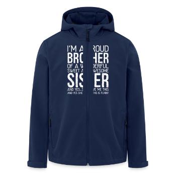 Je suis le fier frère d’un merveilleux bonbon - Veste softshell homme en polyester recyclé Stanley/Stella - marine - Devant - AI Model Male 185 light (185cm)