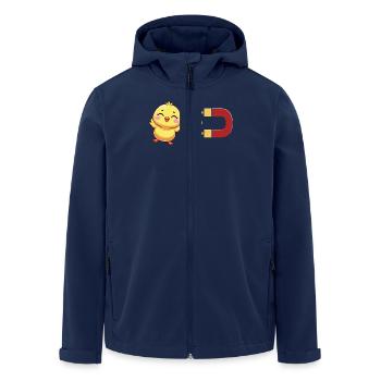 Süßes Küken Mit Magnet: Anziehungskraft Des Kükens - Recycelte Männer Softshell-Jacke von Stanley/Stella - Navy - Vorne - AI Model Male 185 light (185cm)