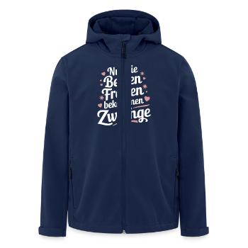 NUR DIE BESTEN FRAUEN BEKOMMEN ZWILLINGE - Recycelte Männer Softshell-Jacke von Stanley/Stella - Navy - Vorne - AI Model Male 185 light (185cm)