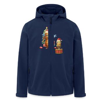 Cacahuète Noël Noël Père Noël - Veste softshell homme en polyester recyclé Stanley/Stella - marine - Devant - AI Model Male 185 light (185cm)