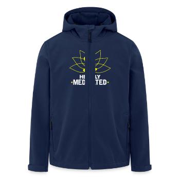 Heavily Meditated Yoga Om Design for - Men’s Recycled Softshell Jacket by Stanley/Stella - navy - Front - AI Model Male 185 light (185cm)