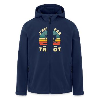 I Can't I Knit Humor Gift - Men’s Recycled Softshell Jacket by Stanley/Stella - navy - Front - AI Model Male 185 light (185cm)