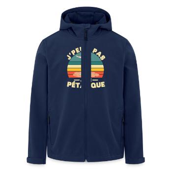 I Can't I Pétanque Humor Gift - Men’s Recycled Softshell Jacket by Stanley/Stella - navy - Front - AI Model Male 185 light (185cm)