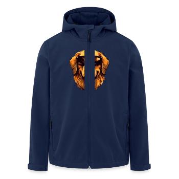 Golden Retriever Hund Kopf Porträt Cool - Recycelte Männer Softshell-Jacke von Stanley/Stella - Navy - Vorne - AI Model Male 185 light (185cm)