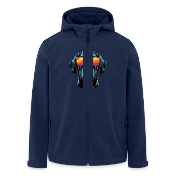 Labrador Dog Head Portrait Cool - Men’s Recycled Softshell Jacket by Stanley/Stella - navy - Front - AI Model Male 185 light (185cm)