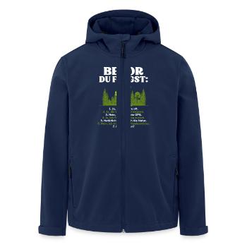 Bevor Du Fragst Wandern Wanderer - Recycelte Männer Softshell-Jacke von Stanley/Stella - Navy - Vorne - AI Model Male 185 light (185cm)