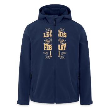 February 1981 Birthday Legend - Men’s Recycled Softshell Jacket by Stanley/Stella - navy - Front - AI Model Male 185 light (185cm)