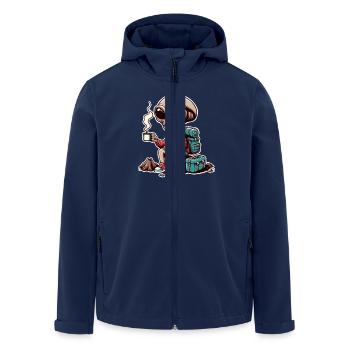 Hiking Alien Coffee Mountains - Men’s Recycled Softshell Jacket by Stanley/Stella - navy - Front - AI Model Male 185 light (185cm)