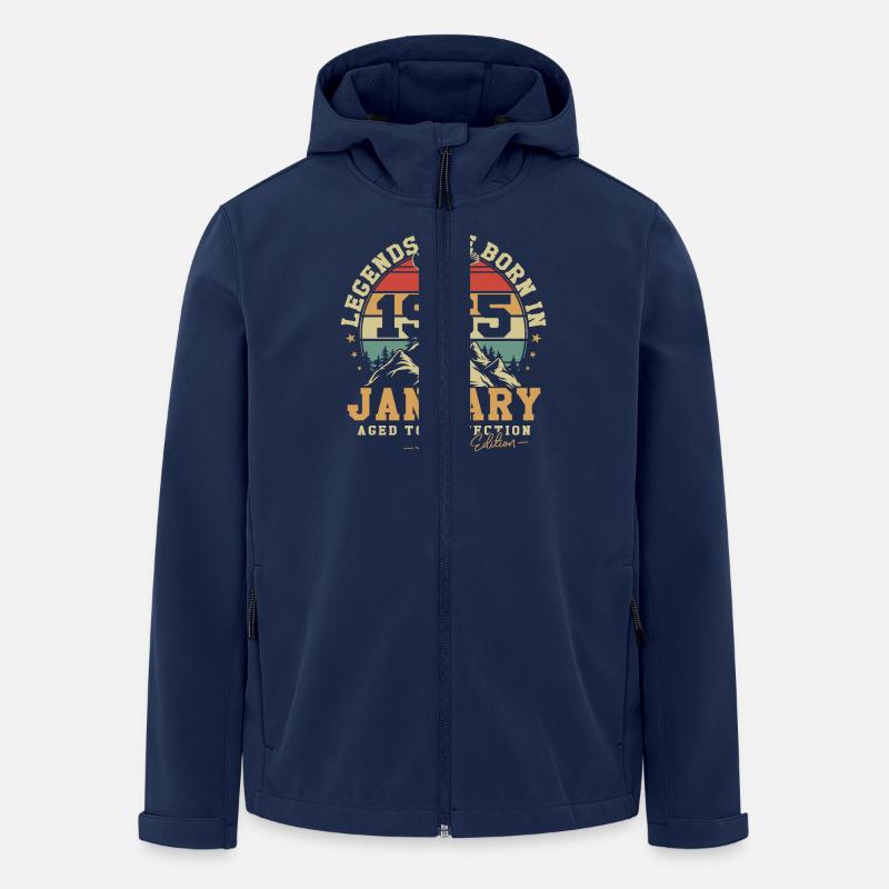 Januar 1965 Vintage Geburtstag 1965 Geschenk - Recycelte Männer Softshell-Jacke von Stanley/Stella - Navy