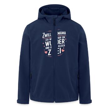 Zwillings Mutter Zwillingsmam - Recycelte Männer Softshell-Jacke von Stanley/Stella - Navy - Vorne - AI Model Male 185 light (185cm)